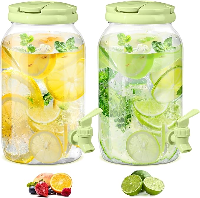 Havawish 2 Pcs 1 Gallon Plastic Beverage Dispenser
