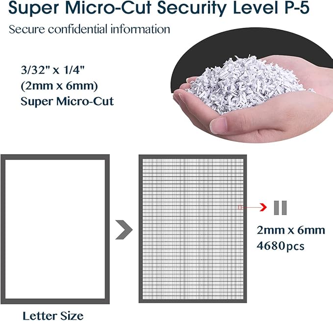 WOLVERINE 6-Sheet 2x6mm Super Micro Cut High Security Level P-5 Ultra Quiet