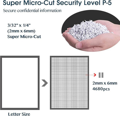 WOLVERINE 6-Sheet 2x6mm Super Micro Cut High Security Level P-5 Ultra Quiet