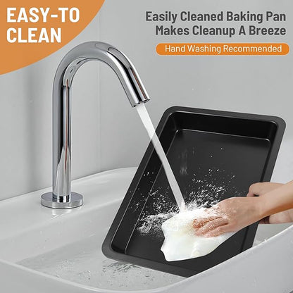 Sheet Cake Pan with Lid, Non-Stick Ceramic Coating Baking Pan, Oven Safe 450°F
