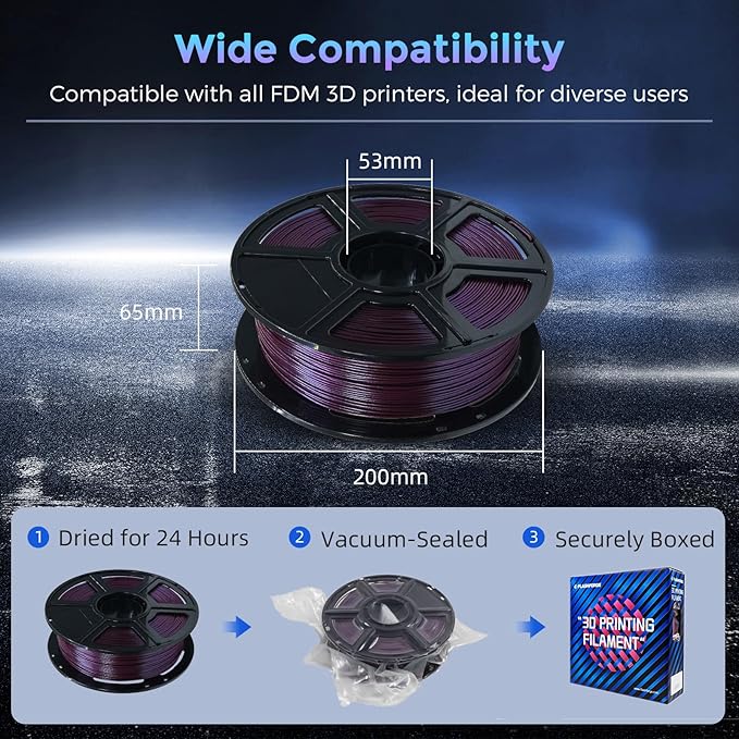 FLASHFORGE PLA Filament 1.75mm +/- 0.02mm Marsala, Color Changeable 3D Printer Filament 1kg (2.2lbs), Chameleon 3D Printing Filament Changing Colors with Light and Angle