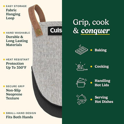 Cuisinart Heritage Mini Oven Mitts – 5.5” x 7” Heat-Resistant Kitchen Mitts