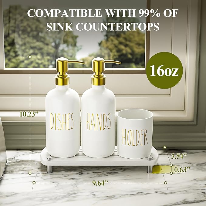 Cisily Kitchen Soap Dispenser Set Comes