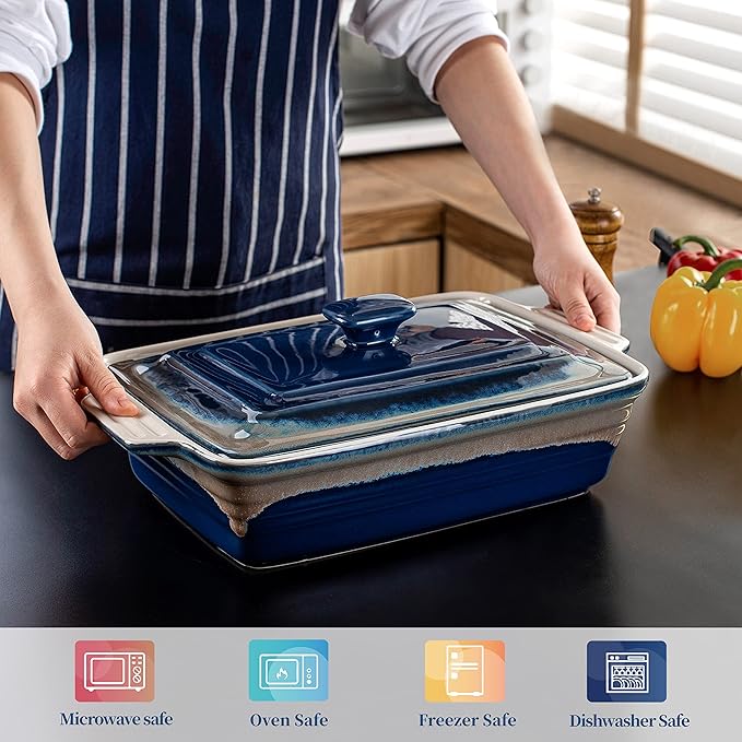 LOVECASA 4.5 Quart Ceramic Casserole Dish