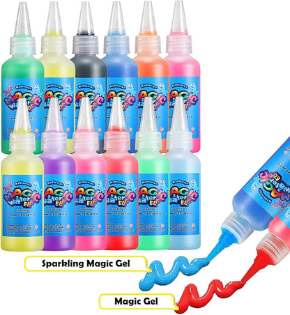 Aqua Fairy Water Gel Kit for Kids, Magic Water Elf Toy Kit with 12 Colors Magic Gel, Aqua Fairy kit with 18 Shape Molds, Crate Your Own Magic Elf Kit Water Pets Craft Kits for Kids