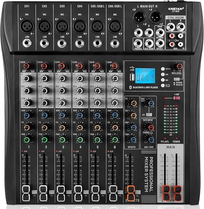 6 Channel Professional Audio Mixer