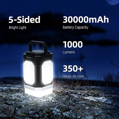 Sinvitron Camping Lantern Rechargeable??0,000mAh Portable Camping Lights, QC3.0 Fast Charging,1000 Lumens,350H Runtime,IPX5 Waterproof Emergency Light for Hurricanes,Power Outages,Camping