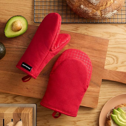 KITCHENAID Gourmet Series Gridlines Mini Oven Mitts 2-Pack Set, Heat Resistant