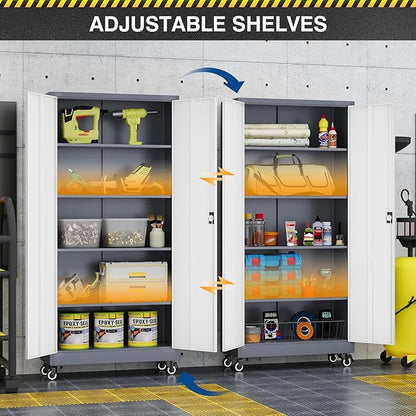 Metal Rolling Storage Cabinet-74.6” Tall Steel File Cabinets