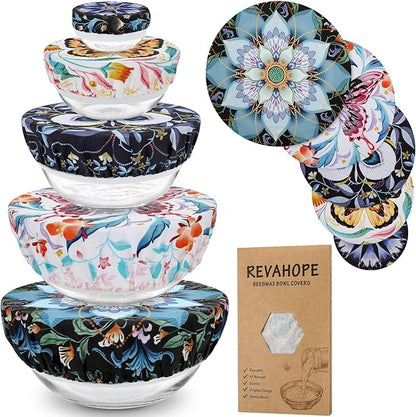 5-Size Reusable Beeswax Bowl Covers