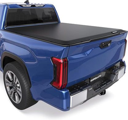 KUIPERAUTO 5 FT Roll-Up Soft Vinyl Truck Bed Tonneau Cover Compatible for 2024 2025 2026 Toyota Tacoma Extra Short Bed Fleetside(Don‘t fit 2025 Utility Track System)