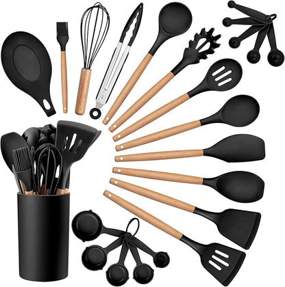 HaWare Kitchen Cooking Utensils Set, 23-Piece Silicone Kitchen Utensils Spatula
