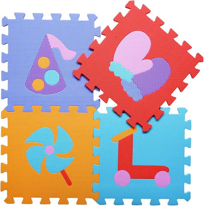 Coolcandy Baby Play Mat, 25Pcs Interlocking Puzzle Floor Mat, with Safety Fence - 0.4" Thick Non-Toxic EVA Foam Play Mat, for Infants & Toddlers 3-36 Months, Soft Puzzle Tiles for Play Areas