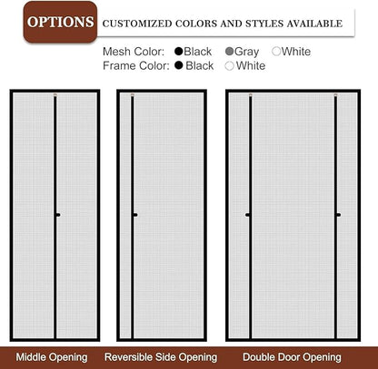 Yotache Customized Magnetic Screen Door, Left Right Side Opening Door Mesh