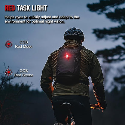 EDC Flashlight Rechargeable, 700 Lumens Mini LED Flashlight with 8 Modes Dual Light Sources Magnetic Flashlights with Clip Waterproof Pocket Flat Flashlights for Night Working (1, Black)