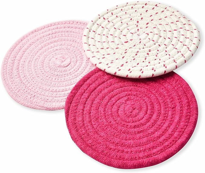 Kitchen Potholders Set Trivets Set 100% Pure Cotton Thread Weave Hot Pot