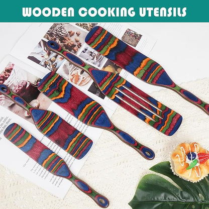 Spurtle Set, Wooden Utensils for Cooking, Kitchen Utensils Set, Pakkawood