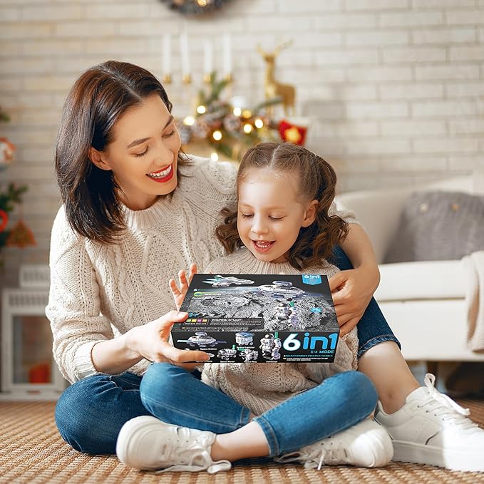 STEM Projects for Kids Ages 8-12 Solar Robot Kit 6-in-1 Space Toys for 10-Year-Old Boy Girl Gift Building Toys Science Kits Christmas Birthday Gifts for 8 9 10 11 12 Year Old, White