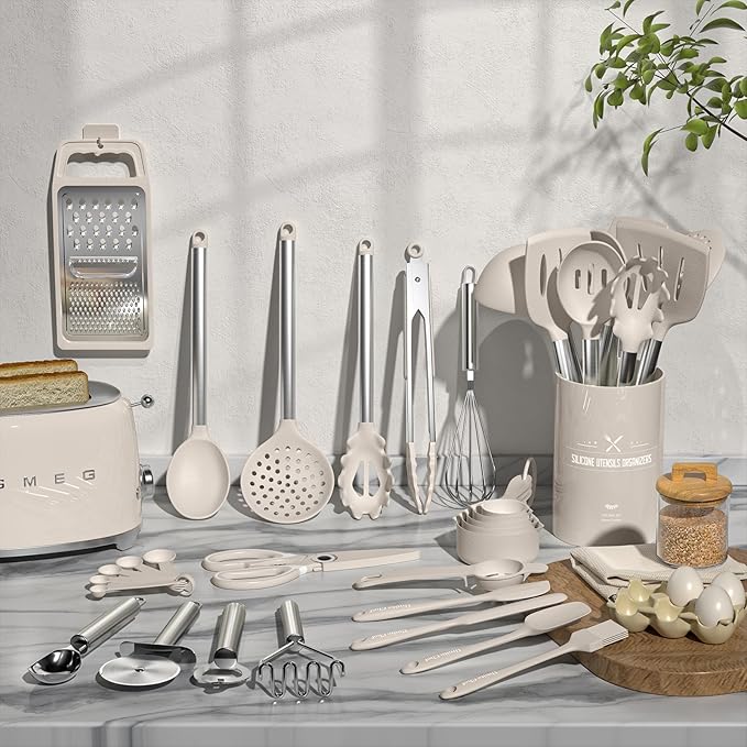 Kitchen Utensils Set-Umite Chef 34 Pcs Silicone Cooking Utensils Set