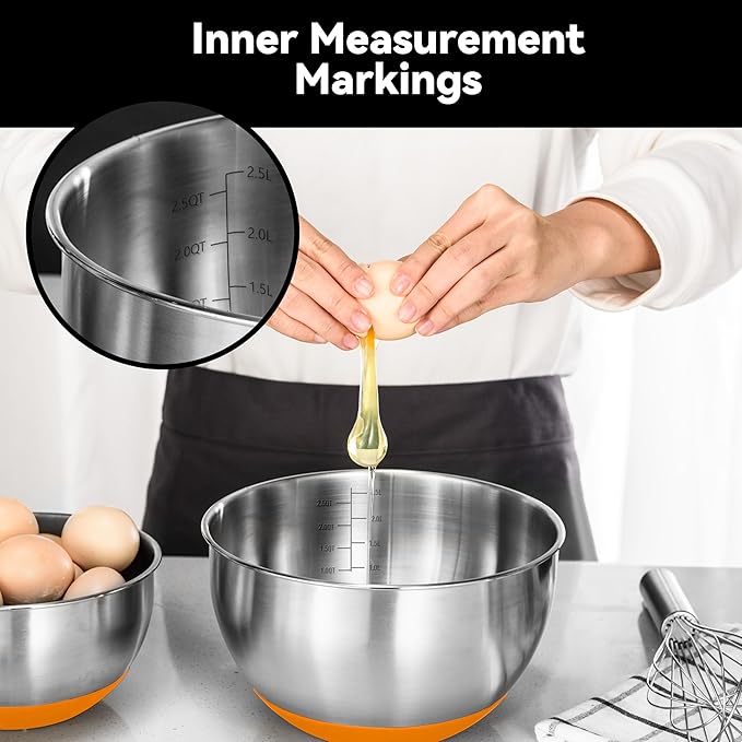 KITEISCAT Stainless Steel Mixing Bowls