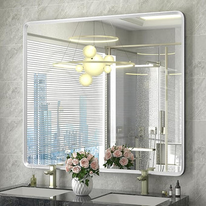 40x36 Inch Nickel Bathroom Mirror