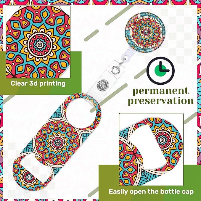 Irenare 6 Pcs Flat Bottle Openers Retractable Bar Keys