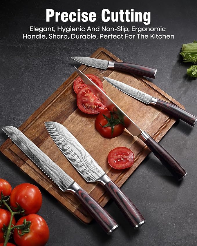 PAUDIN Knife Set, Stainless Steel Chef Knife Set