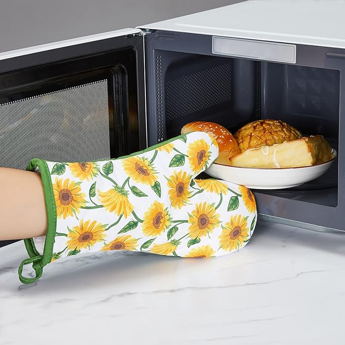 Oven Mitts and Potholders Dish Towles Set 100% Cotton