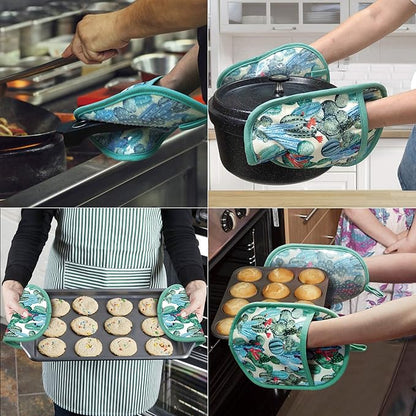Pot Holders Set of 2 with Transparent Clear Silicone Shell and Nice Cactus