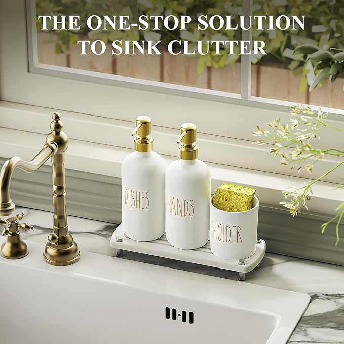 Cisily Kitchen Soap Dispenser Set Comes