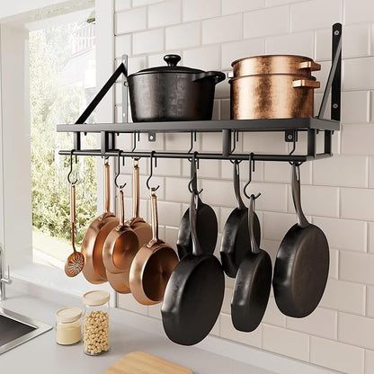 KES 24 Inch Kitchen Pot Pan Rack Wall Mounted Hanging Storage Organizer Wall