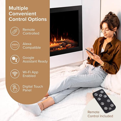 Modern Ember Highmark Traditional 30 Inch Built-in Smart Electric Fireplace