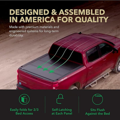 Gator EFX Hard Tri-Fold Truck Bed Tonneau Cover - Heavy-Duty Truck Bed Protection - Durable Aluminum Panels - Hard Folding Tonneau Cover - 2019-2026 Dodge Ram 1500 - 5'7" Bed