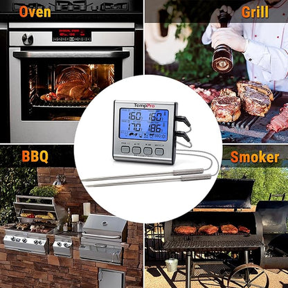 TempPro TP17 Dual Probe Digital Cooking Meat Thermometer Large LCD Backlight