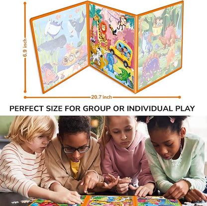 QUOKKA Magnetic Puzzles for Kids Ages 4-6 - 36 Pieces Sudoku Toddler Puzzles Ages 2-4 - Travel Games for Kids Ages 3-5 - Animal Jungle Sea Toddler Travel Toys - Car Airplane Road Trip Games