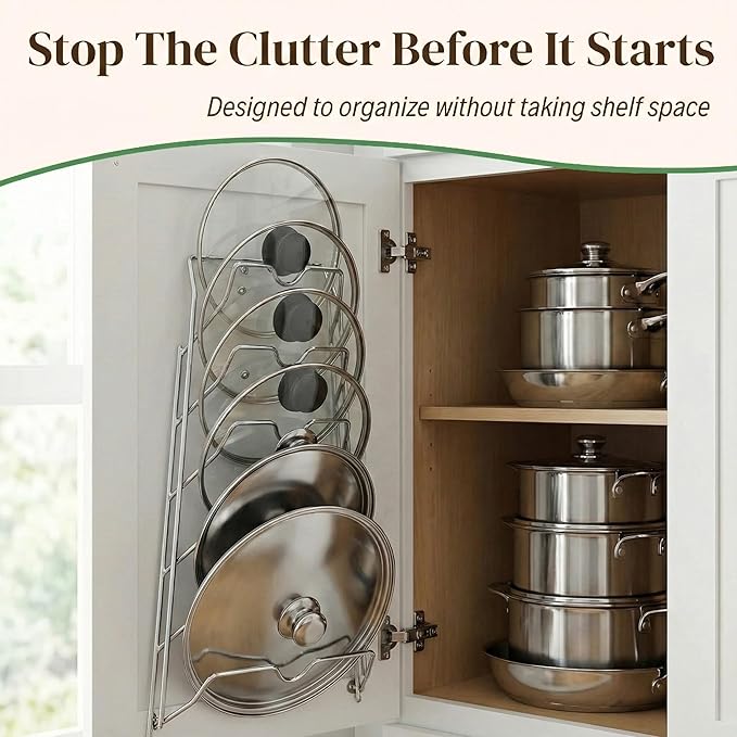 Evelots 6-Tier Pot Lid Organizer