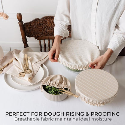 Beautiful Linen Cotton Blend Bowl Covers