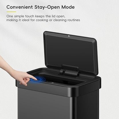 EKO EcoNova 13.2 Gallon/ 50L Automatic Sensor Kitchen Trash Can, Stainless