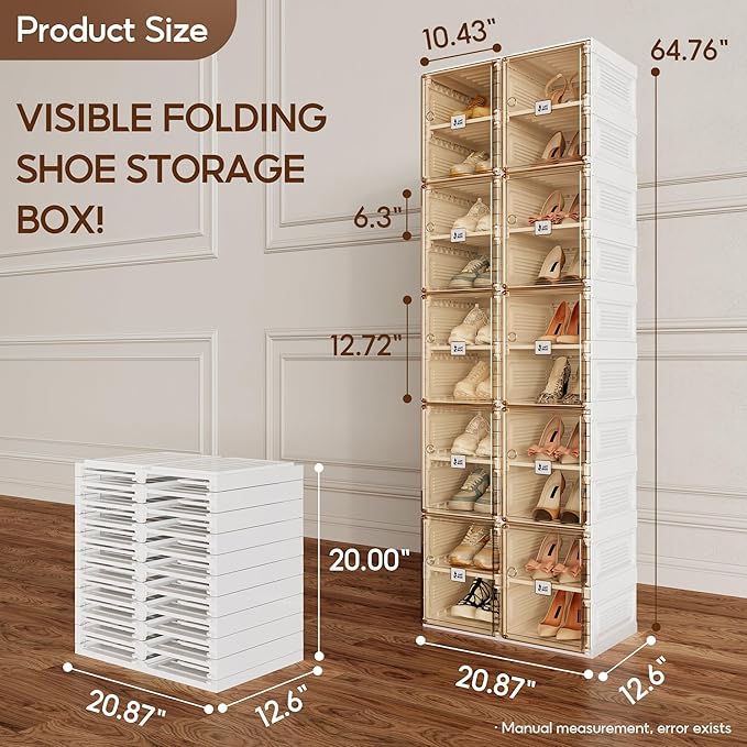 ANTBOX Shoe Organizer Storage Box, Portable Folding Shoe Rack