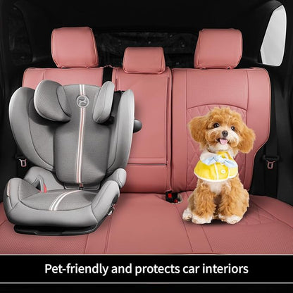 EKR Rav4 Seat Covers Custom Fit for Toyota Rav4 XLE,Platinum,Limited 2013-2018 & SE 2016-2018, Leather Pink Seat Cover Full Set for Women,Faux Leather(Pink)