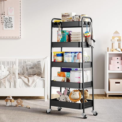 TOOLF 5-Tier Metal Rolling Cart