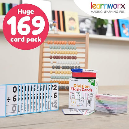 Division Flash Cards 3rd Grade 4th 5th and 6th – 169 Math Flashcards – All Facts 1-12 - Learn Division for Kids - for Ages 6, 7, 8, 9 and 10