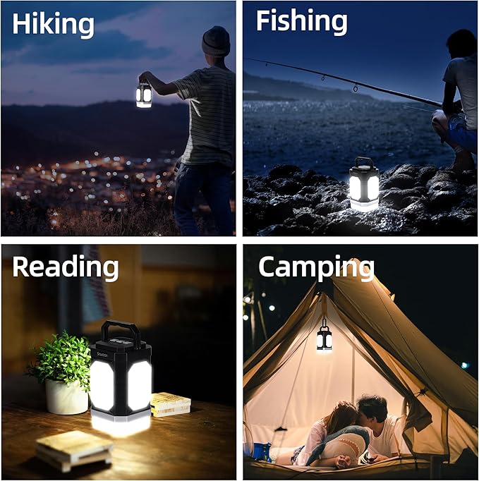 Sinvitron Camping Lantern Rechargeable??0,000mAh Portable Camping Lights, QC3.0 Fast Charging,1000 Lumens,350H Runtime,IPX5 Waterproof Emergency Light for Hurricanes,Power Outages,Camping