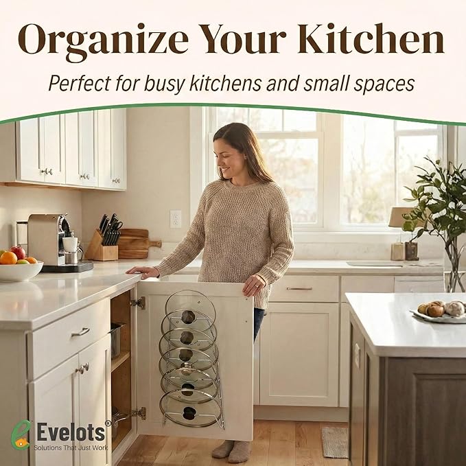 Evelots 6-Tier Pot Lid Organizer