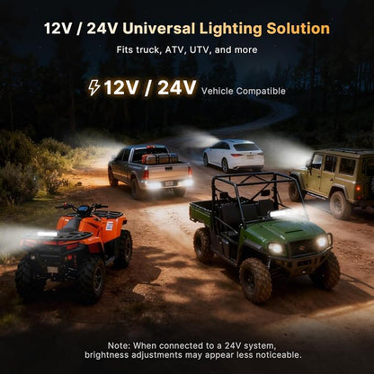 LED Light Bar 72W Spot Flood Combo Beam, Smart App Controlled Off Road Driving Lights Supports CarPlay/Android Auto, IP67 Waterproof 6000K White Lamps for Trucks, ATV, UTV, SUV, Boat (1 Pack)