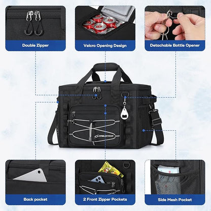 Maelstrom Soft Sided Cooler Bag, 30/40 Can Collapsible Insulated Ice Chest, Large Leakproof Camping & Travel Cooler for Kayaking & Beach