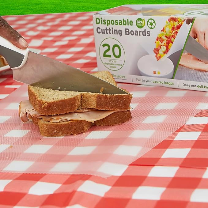 Mind Reader E-Z Board Disposable Plastic Cutting Board, 20 sf, 13.78"L x 3.35"W