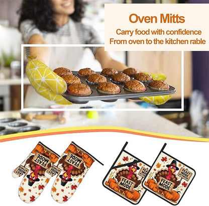 Turkey Oven Mitts with Matching Potholders