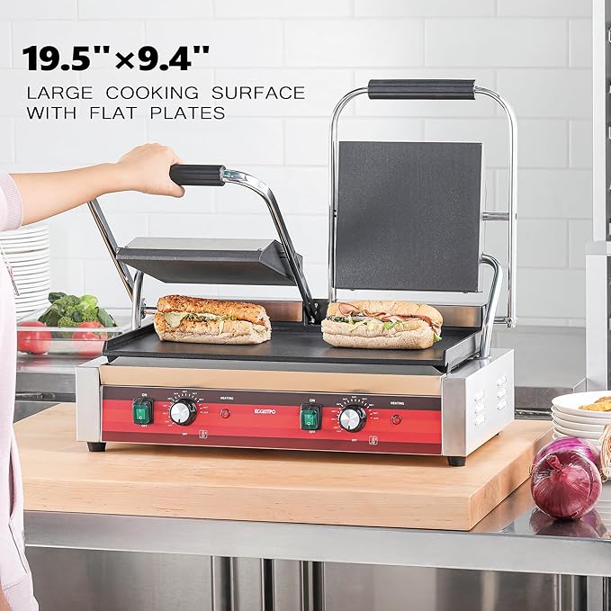 EGGKITPO Commercial Dual Panini Press