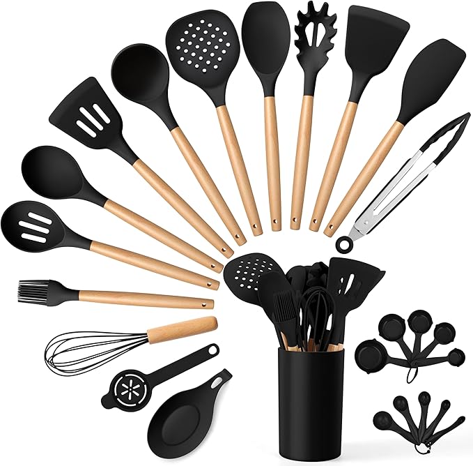 E-far Black Kitchen Utensils Set
